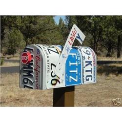 Country Rustic LICENSE PLATE Mailbox  #1943259