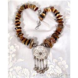 Karen Silver Baltic Amber Tribal Necklace~120 #1943572