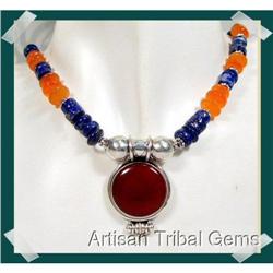 CRIMSON sunset Carnelian Lapis GEMSTONE #1943587