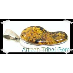 Swank GIANT Baltic amber Silver Pendant ~33 #1943600