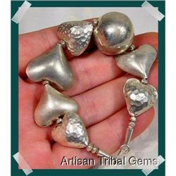 Karen Tribal Silver Heart Bracelet~ 39 GRAMS #1943606