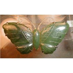 Jade BUTTERfly PIN - VINTAGE - #1943719