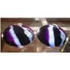 Image 1 : SWANK Glass CUFFlinks - Purple & Blue - VINTAGE#1943726