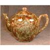 Image 1 : SPONGED Spatterware Teapot ANTIQUE #1943733