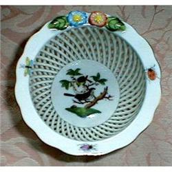 HEREND Rothschild BIRD Basket 7376/RO #1943749
