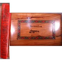 Jerusalem HOLYLAND Book - Flowers & OLIVE Wood #1943861