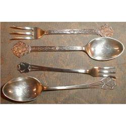 Dublin STERLING Spoons & Forks SHEFFIELD 2 Sets#1943941