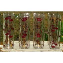 finely detailed set of 8 drink glasses  #1944280