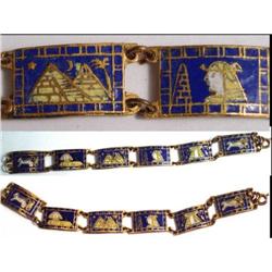 DECO ENAMEL FIGURAL Egyptian BRACELET #1944372