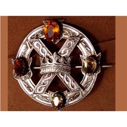 1850's ANTIQUE sterling SCOTTISH CROWN PIN #1944386