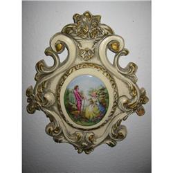 porcelain medalion hand crafted wood frame! #1944400