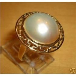 14K Yellow Gold Mabe Pearl Right Hand Ring #1945348