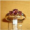 Image 1 : 14K Yellow Gold Diamond & Pink Tourmaline Ring #1945356