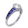 Image 1 : French Cut Sapphire in Hand Engraved Diamond#1945637