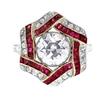 Image 1 : 1.47ct Diamond & Ruby Antique Style Engagement#1945649