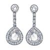 Image 1 : Platinum Diamond Drop Antique Style Earrings #1945709