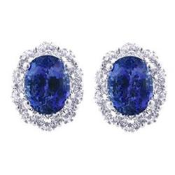 5.13ct Ceylon Sapphire Antique Style Earrings #1945716