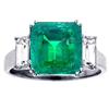 Image 1 : 3.66 ct Emerald Diamond Ring in Platinum #1945732