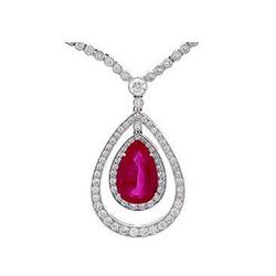 Platinum Ruby Diamond Necklace #1945753