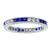 Image 1 : Sapphire & Diamond 3x3 Antique Style Band in#1945811