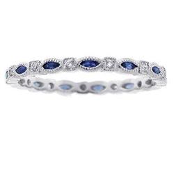 Marquise Sapphire & Diamond Antique Style Band #1945825