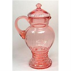 Pink Depression Glass Covered Syrup Pitcher #1958152