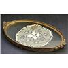 Image 1 : APOLLO Ornate Brass, Lace and Glass Oval Tray #1958191