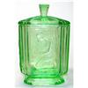 Image 1 : Sowerby PANDORA Green Art Deco Glass Vanity Jar#1958211