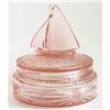 Image 1 : Pink Depression Glass Sail Boat Powder Jar #1958308