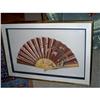Image 1 : Framed Japanese Hand Painted Silk Fan #1958407