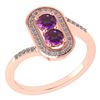 Image 1 : Certified 0.68 Ctw Amethyst And Diamond 14k Rose Gold H