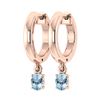 Image 1 : Certified 0.50 Ctw Blue Topaz Hoop Earring 18K Rose Gol