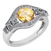 Image 1 : Certified 1.80 Ctw Citrine And Diamond VS/SI1 Ring 14K