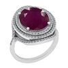 Image 1 : Certified 10.48 Ctw SI2/I1 Ruby And Diamond 14K White G