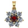 Certified 0.93 Ctw Garnet And Diamond 14k Yellow Gold H
