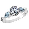 Certified 1.89 Ctw Aquamarine And Diamond Wedding/Engag