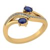 Certified 0.53 Ctw Blue Sapphire And Diamond 14k Yellow