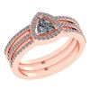 Certified 0.91 Ctw Diamond 14k Rose Gold Halo Anniversa