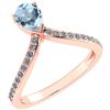 Certified 0.97 Ctw Aquamarine And Diamond 14k Rose Gold