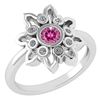 Certified 0.32 Ctw Pink Tourmaline And Diamond 14k Whit