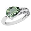 Certified 1.54 Ctw Green Amethyst And Diamond VS/SI1 Ri