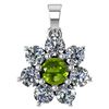 Certified 0.93 Ctw Peridot And Diamond 14k White Gold H