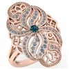 Certified 0.59 Ctw Treated Fancy Blue Diamond And White