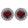 Certified 1.06 Ctw Garnet And Diamond 18K White Gold Ha
