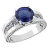 Image 1 : Certified 2.25 Ctw Blue Sapphire And Diamond Wedding/En