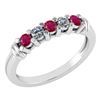 Image 1 : Certified 0.39 Ctw Ruby And Diamond 18K White Gold Halo
