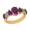 Image 1 : Certified 2.15 Ctw i2/i3 Amethyst And Diamond 10K Yello