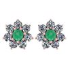 Image 1 : Certified 1.86 Ctw Emerald And Diamond 14k Rose Gold Ha