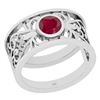 Image 1 : Certified 0.50 Ctw Ruby Style Bezel Set 14K White Gold