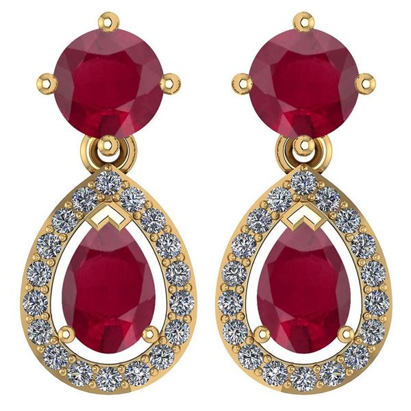 Certified 2.19 CTW Ruby And Diamond 14k Yellow Gold Hal